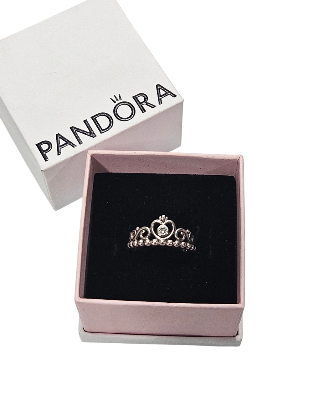 Pandora My Princess Tiara Ring Size 52 Sterling Silver CZ Crown Band